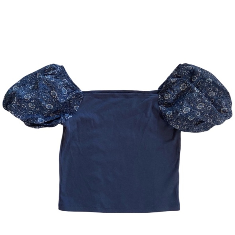 American Eagle Puff Sleeve Crop Top Shirt Size Small